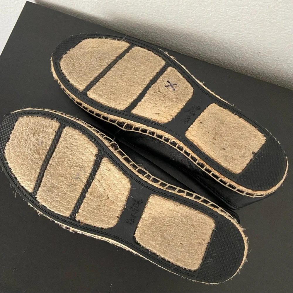 Coach Womens Rhodelle Soft Lambskin Leather Espadrille Flat Loafer Slip On